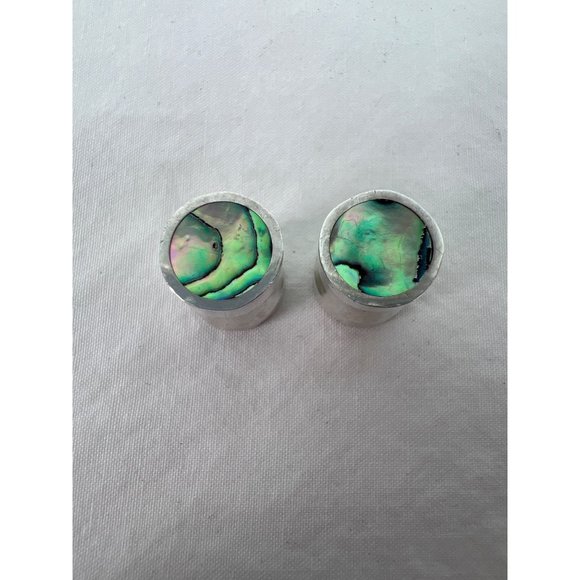 handmade Other - Sterling Silver Solid Abalone Handmade Plugs Gauges 00g Natural Shell Pearl Paua